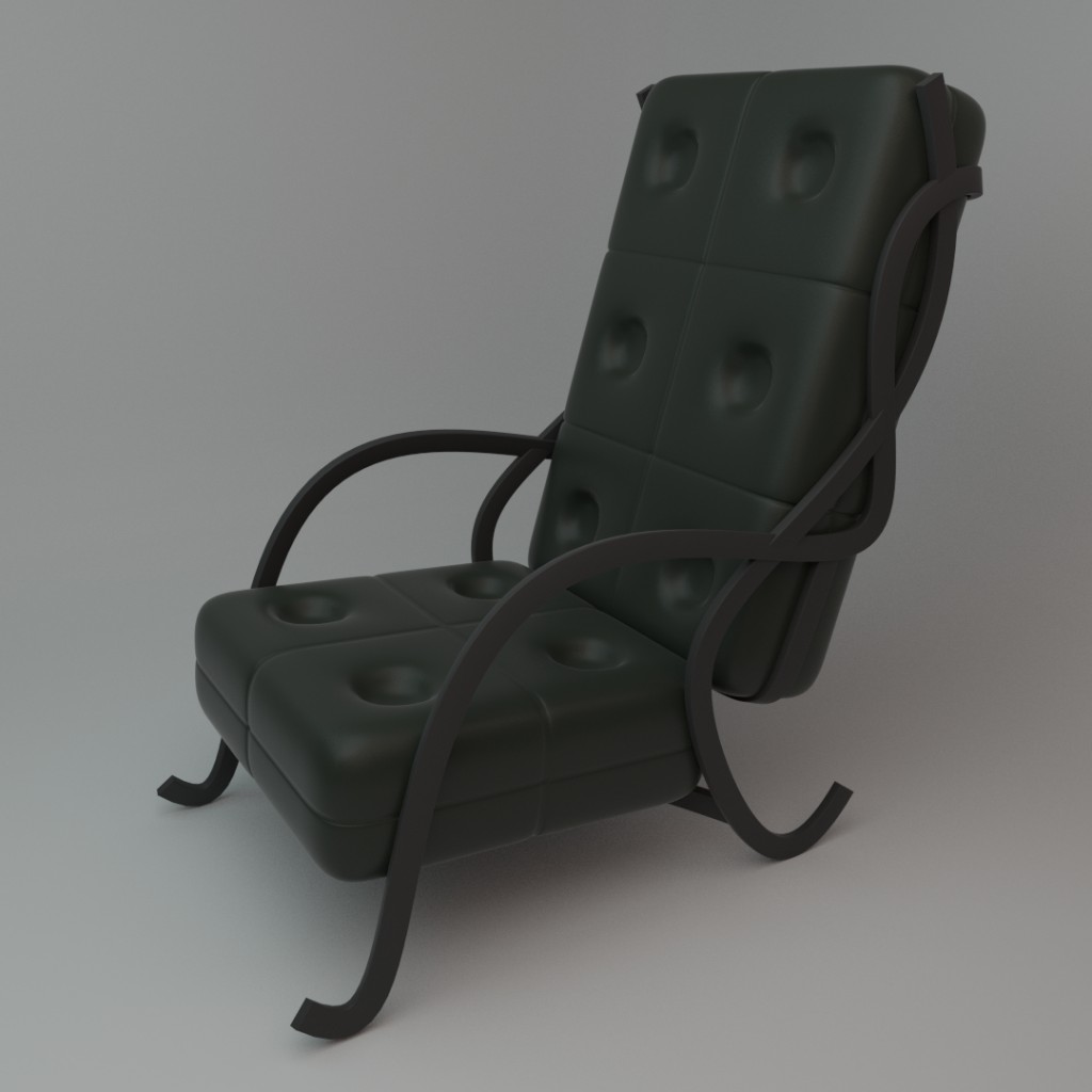 Cushion Chair With Metal Sides preview image 1